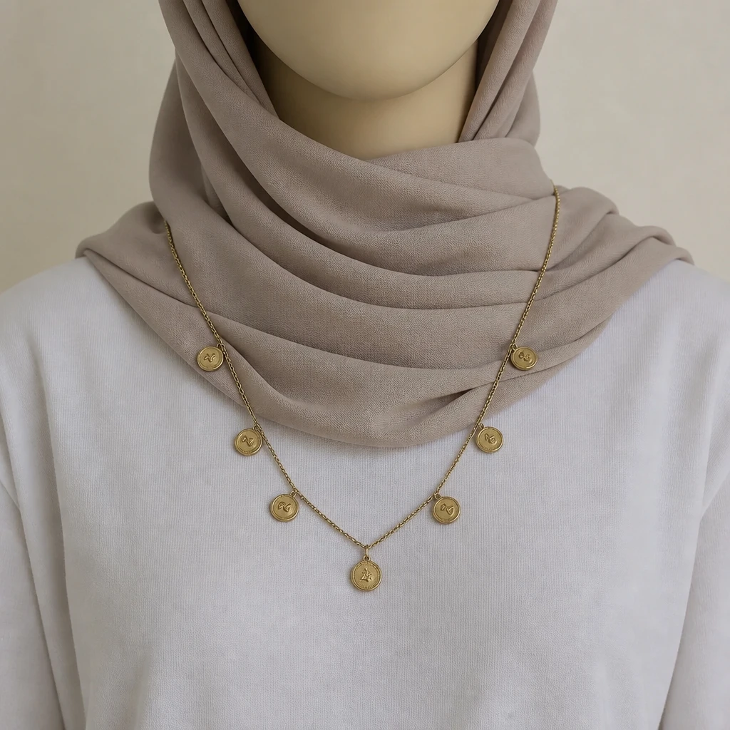 گردنبند سکه ایی طرح الیزابت