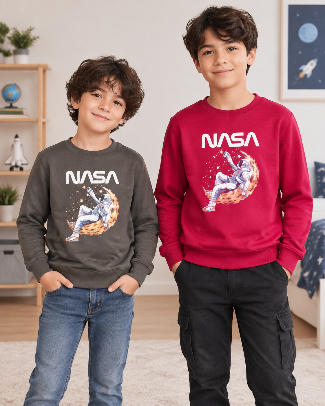 بلوز تک پسرانه دورسNASA سایز۵۰-۵۵-۶۰-۶۵(لطفا قبل تایید نهایی عکس محصول رو توروبیکا یا ایتا به شماره۰۹۲۱۴۶۰۷۴۲۲ بفرسید استعلام‌موجودی بگیرید)